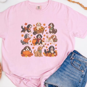 Herbstliches Bernedoodle-Shirt, Geschenk für Bernedoodle-Mama, Herbstliches Hunde-T-Shirt, Kürbis-Sweatshirt, Geschenk für Doodle-Liebhaber Bild 1