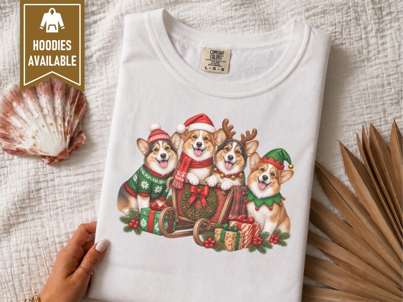 Corgi Christmas Shirt, Holiday Dog Shirt, Corgi Mom Gift, Festive Puppy Top, Dog Lover Gift Bild 6