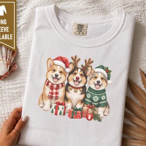 Corgi Christmas Shirt, Christmas Corgi Gift, Holiday Dog Lover Tee, Corgi Mom Shirt, Festive Puppy Sweatshirt, Corgi Dad Gift image 7