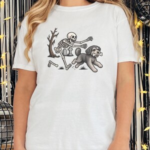 T-shirt squelette Schnoodle, T-shirt chien Halloween, T-shirt chien squelette humoristique, Cadeau pour maman Schnoodle, T-shirt pour amoureux des chiens pour la saison d'Halloween image 9