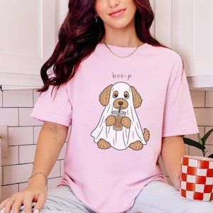 Goldendoodle Halloween Shirt, Ghost Dog Tee, Spooky Puppy Shirt, Dog Lover Gift, Boo P T Shirt image 2