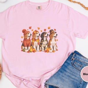 Fall Beagle Shirt, Thanksgiving Dog Gift, Autumn Pumpkin Sweater, Beagle Mom Tee, Fall Holiday Dog Shirt