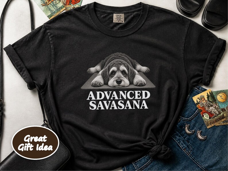 Schnoodle Shirt, Yoga Lover Gift, Funny Yoga Shirt, Advanced Savasana Tee, Dog Owner Gift, Yoga Teacher Shirt, Schnoodle Gift image 8