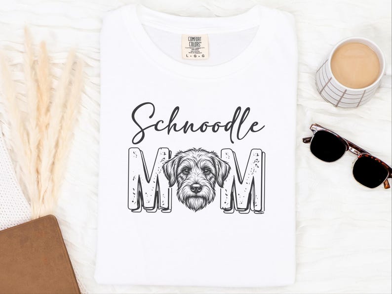 Camiseta Comfort Colors para amantes de los Schnoodle, camiseta para mamás de Schnoodle, sudadera de cuello redondo a la moda para mamás de perros, estampado retro de perros, regalo único para dueños de perros, regalos para amantes de los Schnoodle imagen 3