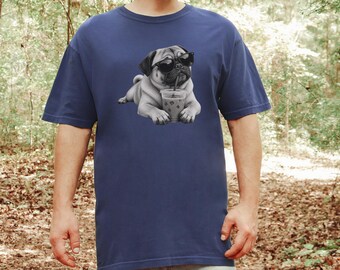 Pug Lover Shirt, Funny Dog Drinking Iced Coffee Tee, Pug Dad Gift, Pug Mom Sweatshirt