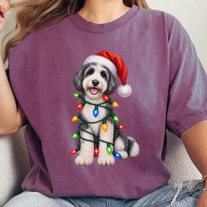 Sudadera navideña para Sheepadoodle, camiseta navideña para perros, regalo navideño para perros, regalo navideño para mamás perrunas, regalo para Sheepadoodle imagen 9