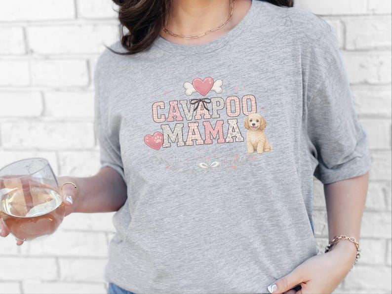 Cavapoo Mom Shirt, Cavapoo Mama Dog Lover T-Shirt, Dog Owner Gift, Fur Mama Tee, Puppy Parent Present for Pet Owners, Cavapoo Owner Gift image 6