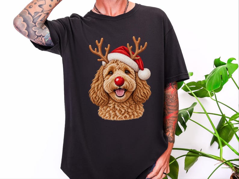 Maglietta natalizia con Cockapoo, regalo di Natale per amanti dei Cockapoo, felpa per cani per le feste, maglietta per la mamma di un Cockapoo, regalo festivo per gli amanti dei cani immagine 2