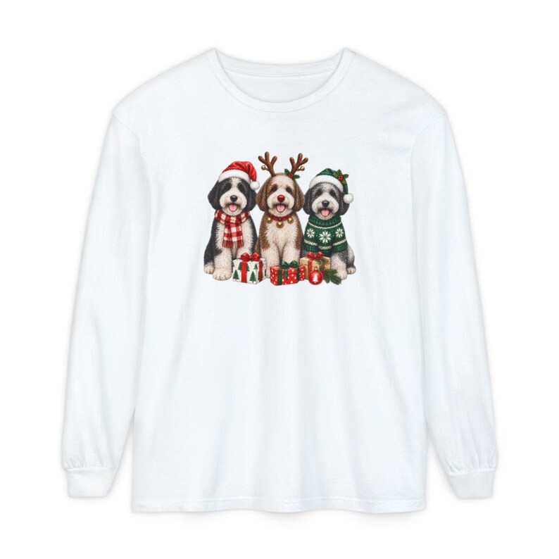 Sheepadoodle Christmas Sweatshirt, Christmas Pet Shirt, Sheepadoodle Gift, Christmas Dogs Shirt, Dog Lover Christmas Gift, Puppy Sweatshirt image 14