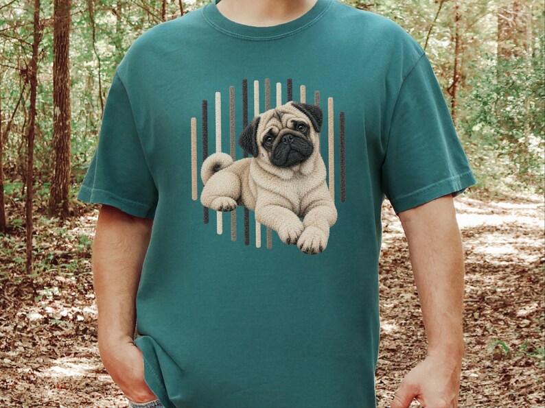 Camiseta de perro carlino, regalo para amantes de los carlinos, camiseta con estampado de cachorro adorable, camiseta para mamás carlinos, camiseta con retrato de perro, camiseta para papás carlinos, ropa para amantes de las mascotas imagen 8