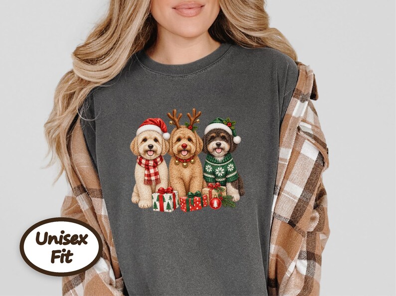 Christmas Maltipoo Shirt, Christmas Dog Lover Gift, Holiday Pet Crewneck, Festive Puppy Sweatshirt, Maltipoo Mom Tee image 8