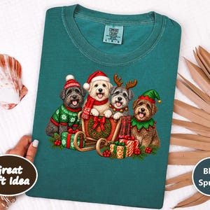 Schnoodle Christmas Shirt, Holiday Dog Lover Gift, Festive Puppy Sweatshirt, Christmas Dog Shirt image 6
