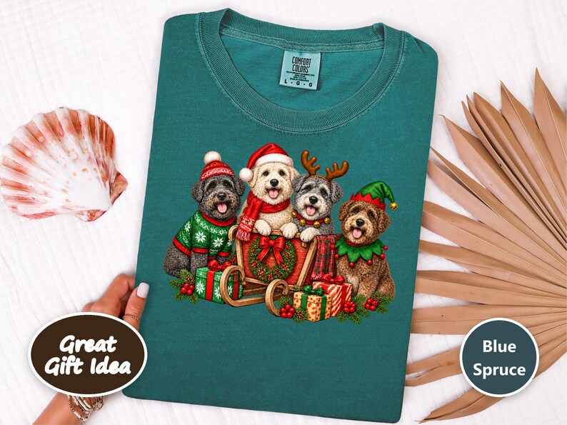 Schnoodle Christmas Shirt, Holiday Dog Lover Gift, Festive Puppy Sweatshirt, Christmas Dog Shirt image 6