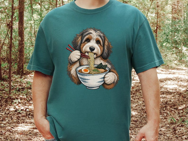 Ramen-tröja för japansk matälskare, rolig nudelhundtröja, ramen-skål med grafisk design bild 7