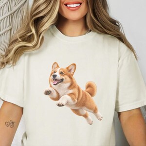 Camiseta con estampado de Corgi, regalo para mamás de Corgi, camiseta de Corgi galés de Pembroke, camiseta para amantes de los perros, camiseta de cachorro de Corgi feliz, regalo para dueños de Corgi imagen 7