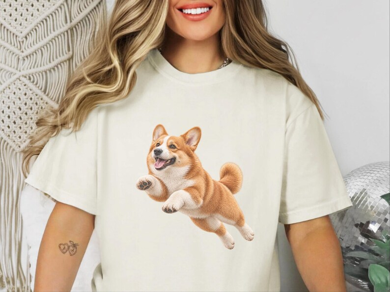 Camiseta con estampado de Corgi, regalo para mamás de Corgi, camiseta de Corgi galés de Pembroke, camiseta para amantes de los perros, camiseta de cachorro de Corgi feliz, regalo para dueños de Corgi imagen 7