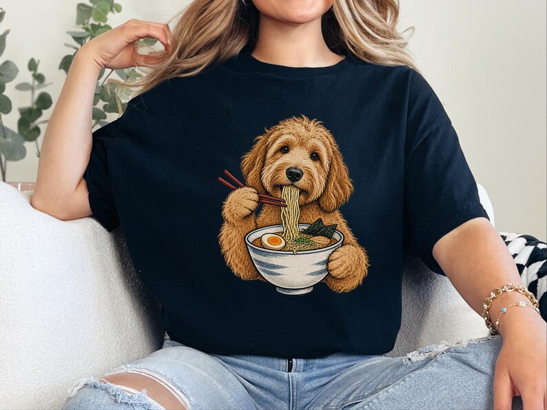 Goldendoodle Shirt, Golden Doodle Gift, Ramen Lover Tee, Japanese Food Shirt, Dog Mom Gift, Foodie Humor T-shirt, Ramen Noodles Japan image 10