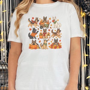 German Shepherd Fall Shirt, Autumn Dog Mom Gift, Cozy Season Sweatshirt, Puppy Lover Tee image 7
