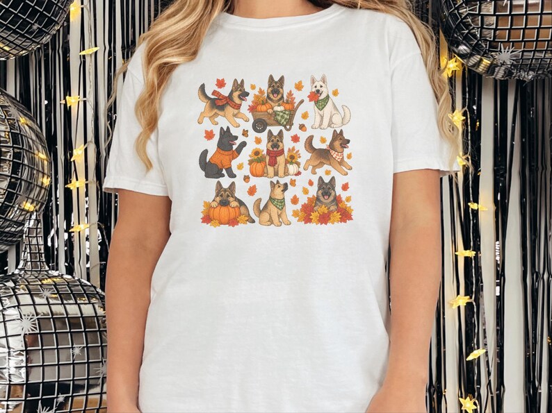German Shepherd Fall Shirt, Autumn Dog Mom Gift, Cozy Season Sweatshirt, Puppy Lover Tee image 7