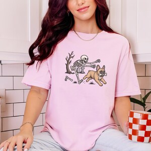 French Bulldog Halloween Shirt, Skeleton Dog Shirt, Funny Frenchie Gift, Spooky Pet Lover Tee, French Bulldog Mom Gift image 3
