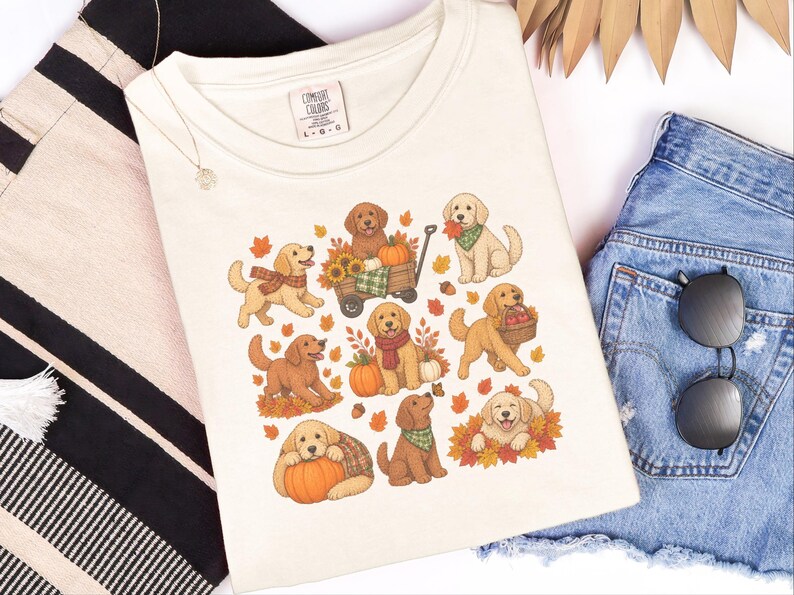 Golden Retriever Fall Shirt, Golden Retriever Gift, Autumn Dog Lover Tee, Pumpkin Patch Sweatshirt image 7