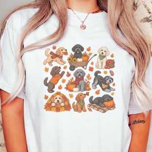 Schnoodle Fall Dog Shirt, Autumn Dog Lover Gift, Cute Puppy Sweatshirt, Pumpkin Patch Tee, Dog Mom Hoodie image 1