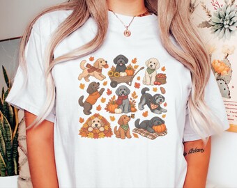 Schnoodle Fall Dog Shirt, Autumn Dog Lover Gift, Cute Puppy Sweatshirt, Pumpkin Patch Tee, Dog Mom Hoodie