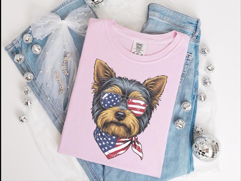 Yorkshire terrier, amerikansk flagga, hund, present, present, present, gåva bild 7