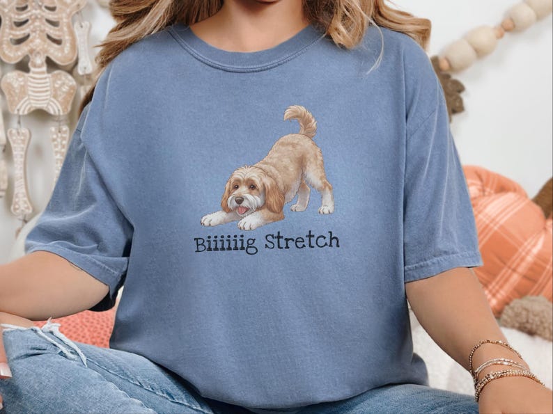 Camiseta divertida de Cockapoo de Comfort Colors, camiseta elástica extragrande, estampado artístico de perro Doodle juguetón, regalo para amantes de los Doodle marrones, regalo para mamás y papás de Cockapoo imagen 5