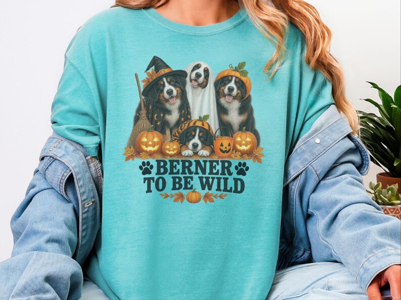 Bernese Dog Shirt, Berner Mom Gift, Halloween Dog Tee, Witch Dog Shirt, Spooky Season Shirt, Mountain Dog Gift image 8