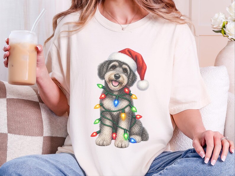 Schnoodle Christmas Shirt, Dog Lover Gift, Schnoodle Mom Sweatshirt, Christmas Dog Shirt, Holiday Puppy Tee image 9