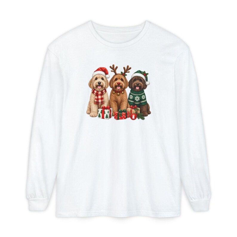Labradoodle Christmas Sweatshirt, Holiday Dog Crewneck, Christmas Pet Shirt, Labradoodle Mom Gift, Festive Dog Lover Tee image 14