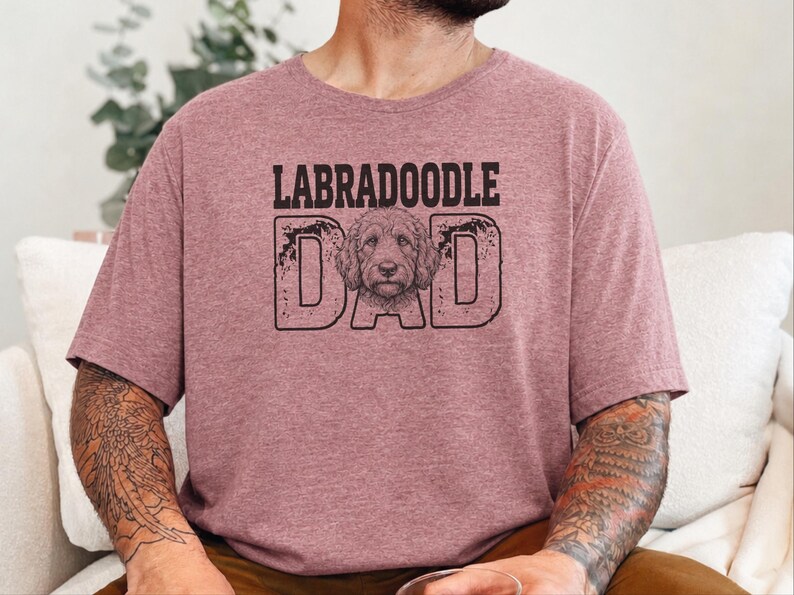 Labradoodle Dog Gift, Funny Labradoodle Dad Shirt, Personalized Pet Owner T-shirt, Vintage Dog Father Life Graphic Tee, Funny Dog Dad Shirt image 5
