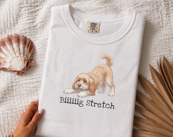 Funny Dog Stretch Shirt, Doodle Dog Stretch Tee, Cockapoo Mom Gift, Dog Owner Present, Comfort Colors T-Shirt