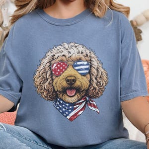Comfort Colors Patriotic Dog Shirt, Cockapoo Goldendoodle Sweatshirt, American Heritage Independence Celebration Crewneck, Cockapoo Shirt immagine 10