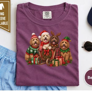 Christmas Labradoodle Shirt, Labradoodle Christmas Gift, Santa Dog Tee, Dog Mom Christmas Shirt, Holiday Pet Shirt, Labradoodle Lover Gift image 10