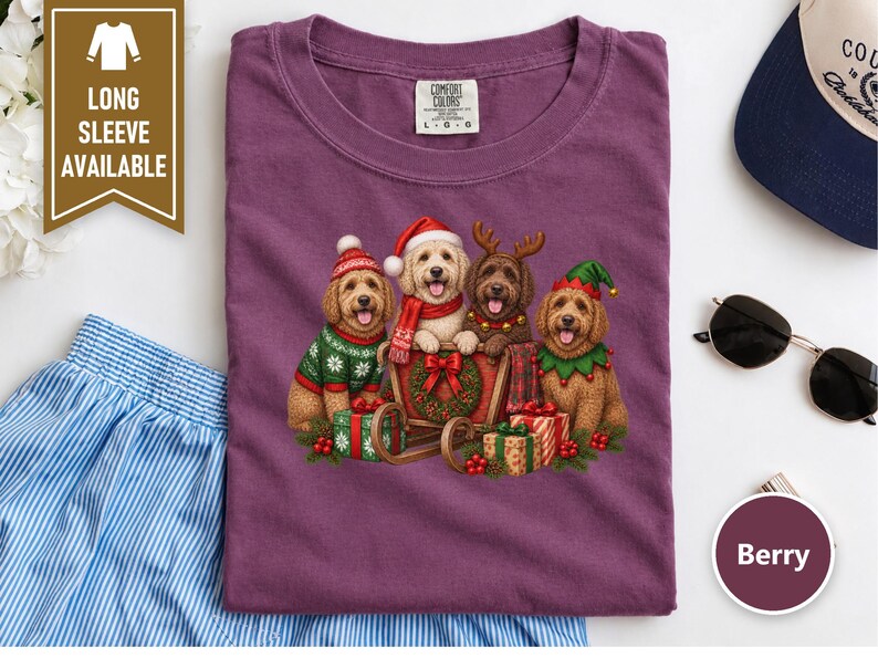 Christmas Labradoodle Shirt, Labradoodle Christmas Gift, Santa Dog Tee, Dog Mom Christmas Shirt, Holiday Pet Shirt, Labradoodle Lover Gift image 10