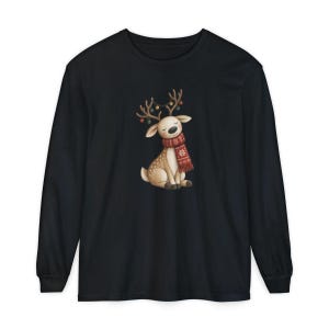 Whimsical Reindeer Christmas Shirt, Cozy Holiday Deer Sweatshirt, Cute Woodland Winter Tee image 13