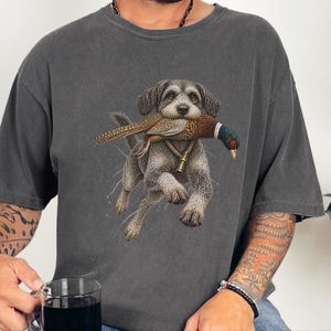 Schnoodle Hunting Shirt, Pheasant Hunter Gift, Upland Hunting Tee, Bird Dog Shirt, Outdoorsman Gift image 1