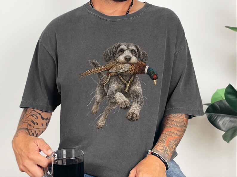Schnoodle Hunting Shirt, Pheasant Hunter Gift, Upland Hunting Tee, Bird Dog Shirt, Outdoorsman Gift image 1