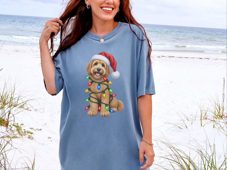 Labradoodle Christmas Shirt, Holiday Pet Shirt, Christmas Dog Mom, Labradoodle Gift, Christmas Lights Tee, Dog Lover Christmas Gift image 10