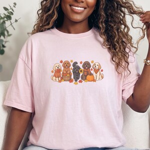 Herbstliches Hunde-Shirt, Geschenk für Cockapoo-Liebhaber, Herbstliches Hunde-Mama-Shirt, Gemütliches Herbst-T-Shirt Bild 7