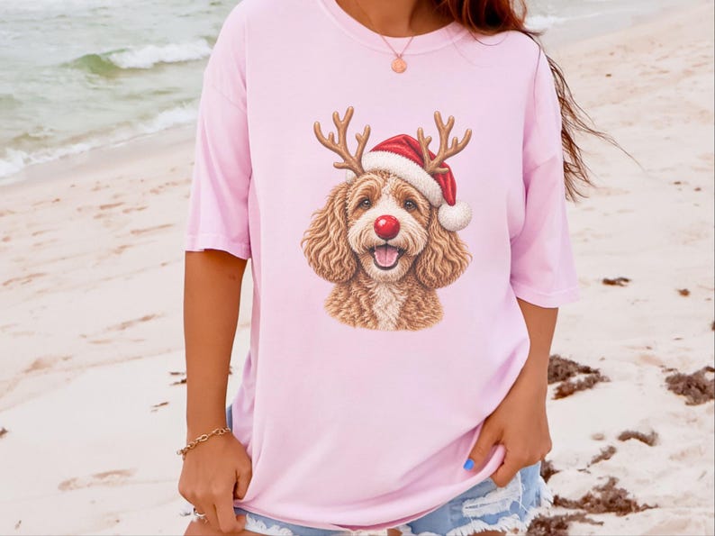Bluza świąteczna Cavapoo, prezent dla mamy Cavapoo, świąteczna koszulka dla psa, świąteczne ubrania dla zwierząt, prezent dla właściciela Cavapoo, świąteczna koszulka dla psa zdjęcie 9