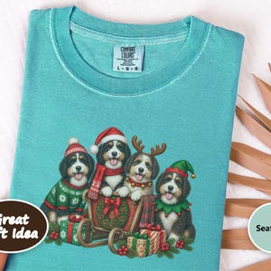 Christmas Bernedoodle Shirt, Festive Puppy Sweatshirt, Holiday Dog Lover Gift, Bernedoodle Christmas Gift, Winter Dog Shirt image 10