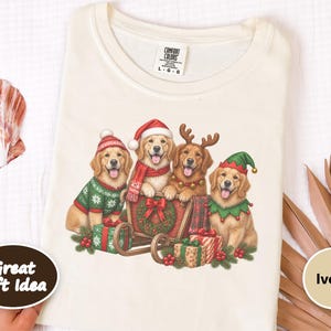 Christmas Golden Retriever Shirt, Dog Christmas Gift, Holiday Pet Tee, Golden Retriever Lover Gift image 10