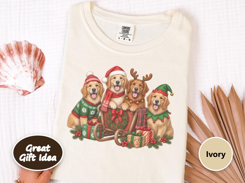 Christmas Golden Retriever Shirt, Dog Christmas Gift, Holiday Pet Tee, Golden Retriever Lover Gift image 10