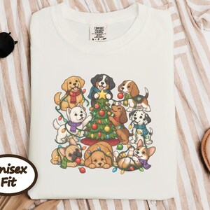 Christmas Dog Shirt, Holiday Puppies Gift, Festive Dogs Tee, Cute Puppy Christmas Sweater, Dog Lover Gift Idea image 7
