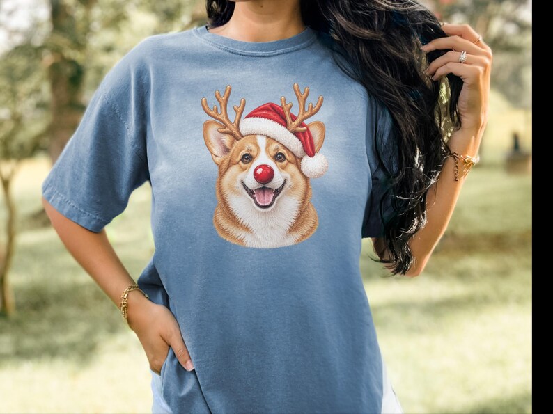 Sudadera navideña de Corgi, camiseta festiva navideña para perros, regalo navideño para dueños de perros, sudadera de cuello redondo para mamás de Corgi imagen 5