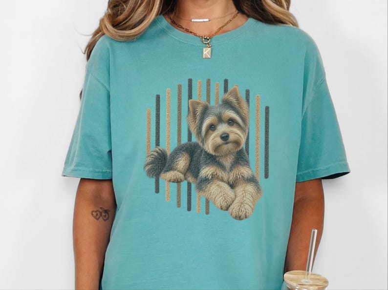 Yorkie Mom Shirt, Yorkie Lover Gift, Yorkshire Terrier Graphic Tee, Cute Puppy T Shirt, Dog Owner Present image 1