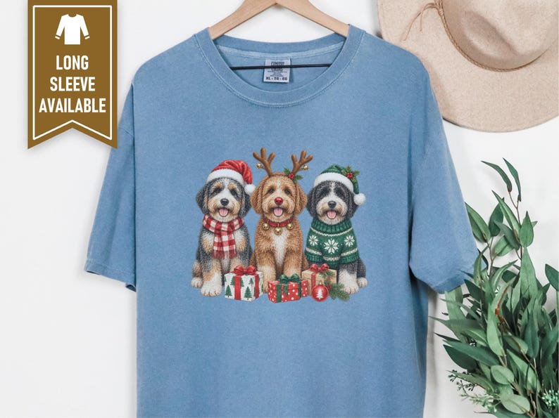 Aussiedoodle Christmas Sweatshirt, Aussiedoodle Gift, Holiday Dog Crewneck, Christmas Dog Sweater, Festive Puppy Lover Shirt image 7